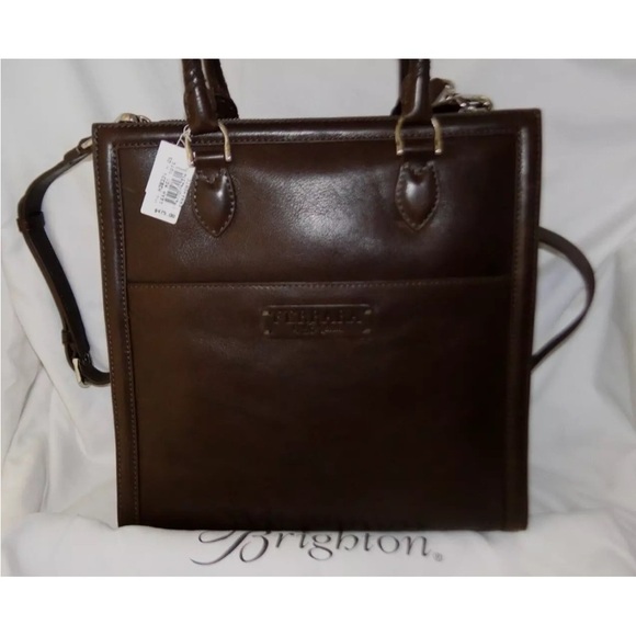 NWT Brighton Ferrara Montecito Leah Tote Brown Leather Cross-body new - Picture 4 of 6